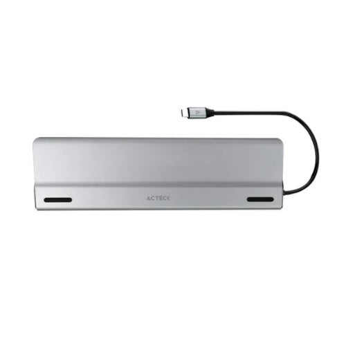 HUB Docking Acteck USB C 15 en 1 DH690 requiere Display Port ALT MOD/PD Power plata/negro Anti Finger-Print Port X