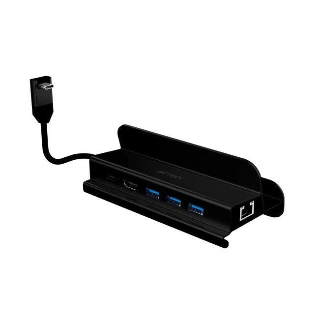 HUB Acteck Gate 6 DH665 6 en 1 Docking Station 4K Hdmi/3xUSB A/RJ45/USB C PD Charging 100W Elite Series
