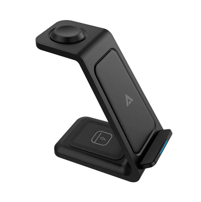 Cargador Acteck Inalambrico Energon S-Mate CI720 3 en 1 Magnético IPhone 15W IWatch 3W AirPods 5W Negro