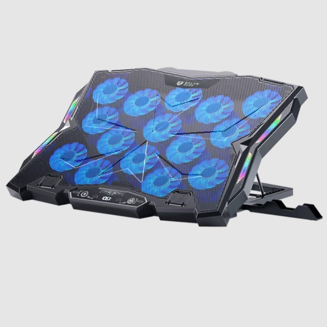 Base enfriadora Balam Rush para laptop 17 Eolox Frost EF740 Legend N 15 Vent 60mm 1xUSB C 1xUSB A Soporte para Celular 8 Niv Ajuste RGB