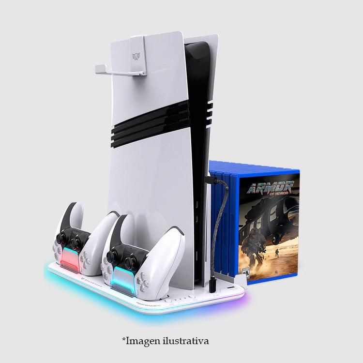 Base Enfriadora Balam Rush para consola PS5 Froost Nexus BE680 Compatible con PS5 PS5 Slim y PS5 PRO estacion de carga para controles