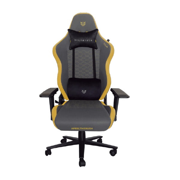 SILLA GAMER BALAM RUSH GRIS/AMARILLO THUNDER COMP PISTO DE GAS CLASE 4 INCLINACION 90-180 SOPORTA HASTA 150K