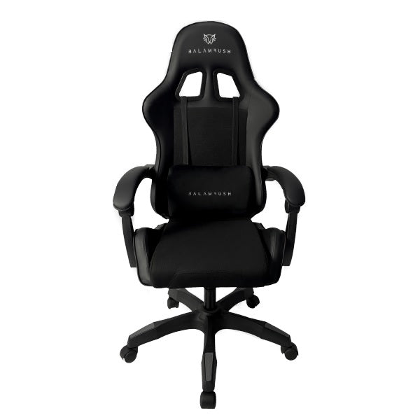 SILLA GAMER BALAM RUSH POWER RUSH V2 BLACK EDITION MEDIANA TELA Y PIEL RECLINABLE BR-934534