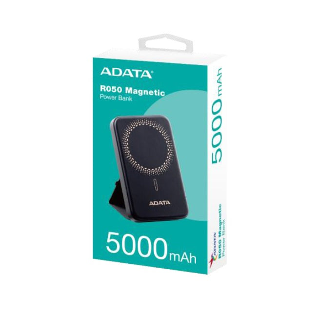 Cargador ADATA Power Bank 5000mAh negro magnetico (carga inalambrica) R050 PR050-11BK
