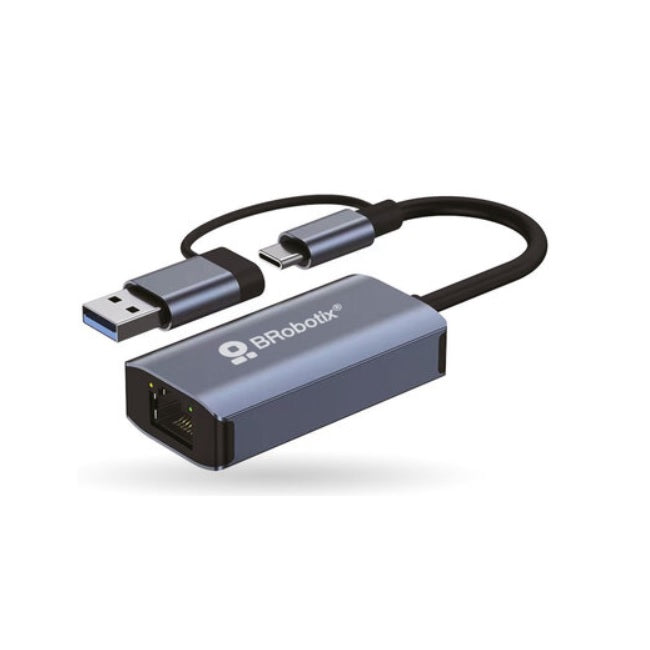 Convertidor Brobotix USB V3.0 a RJ45 Gigabit color Plateado