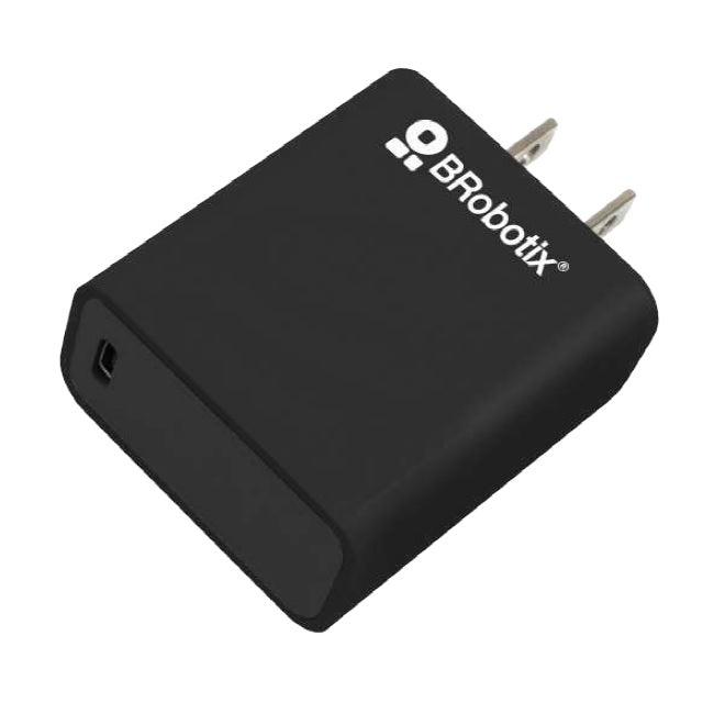 Cargador de pared Brobotix 1x USB-C 20W de 5V color Negro