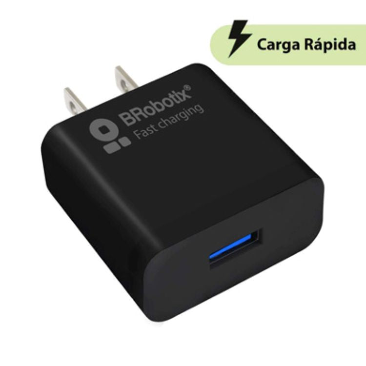 Cargador Brobotix carga rapida Negro de 18W USB-A V3.0 6006641