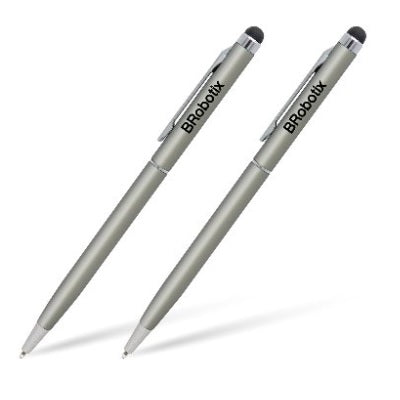 Pluma stylus Brobotix para tableta duo pack color Plata