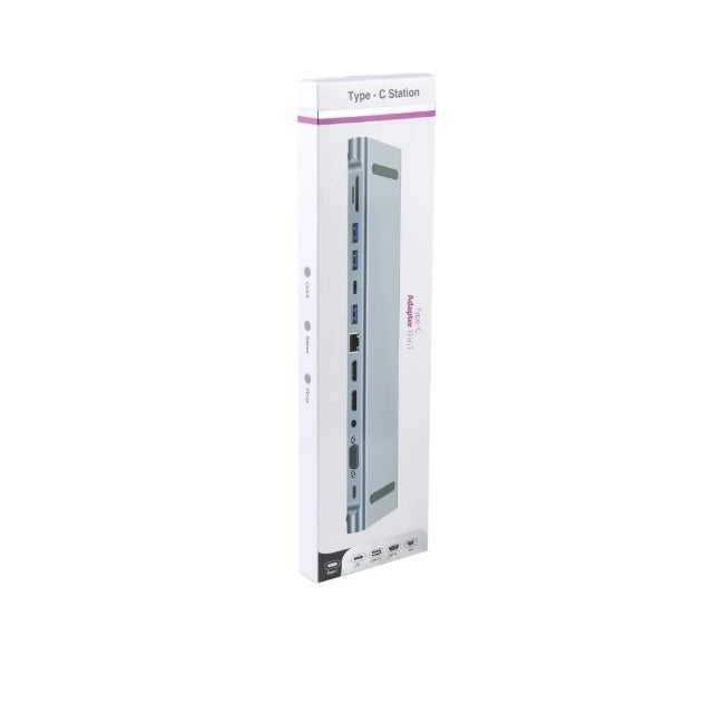 Docking Ec line EC-BYL-2003U2 12 en 1 Usb Type C