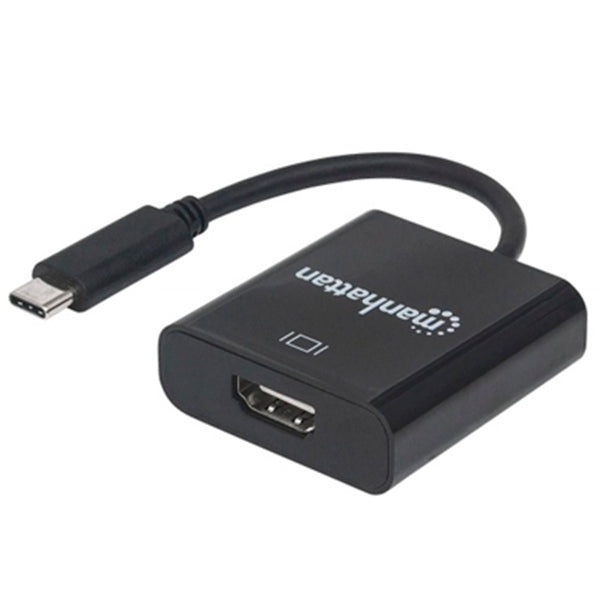 Convertidor Manhattan de USB Tipo C macho a HDMI hembra Resoluciones hasta UHD 3840x2160 a 30Hz Modelo 151788