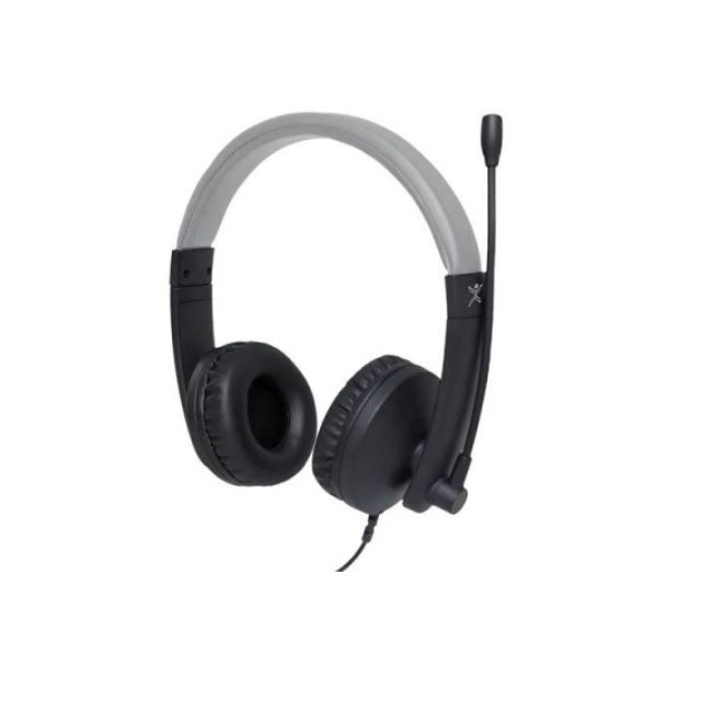 Audifono diadema alambrico Perfect Choice con USB y microfono ajustable modelo PC-112167 Loudy color Negro