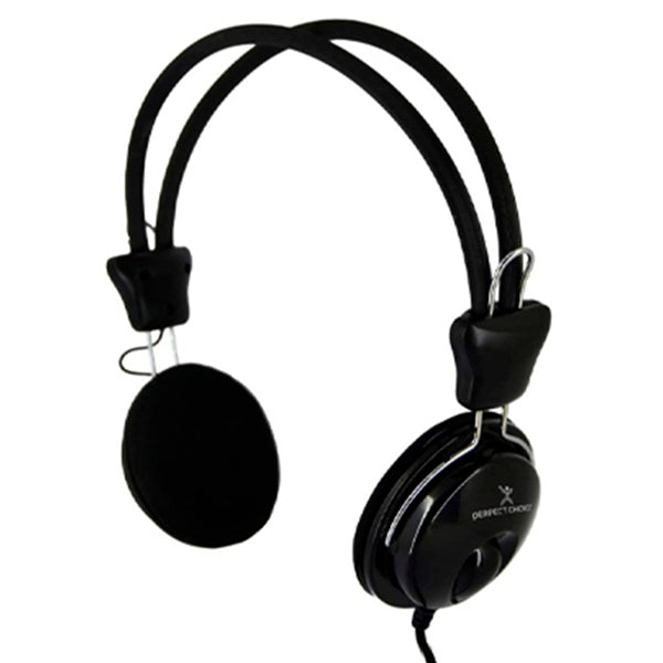 Audifono diadema alambrico Perfect Choice color Negro 3.5mm 1.5m
