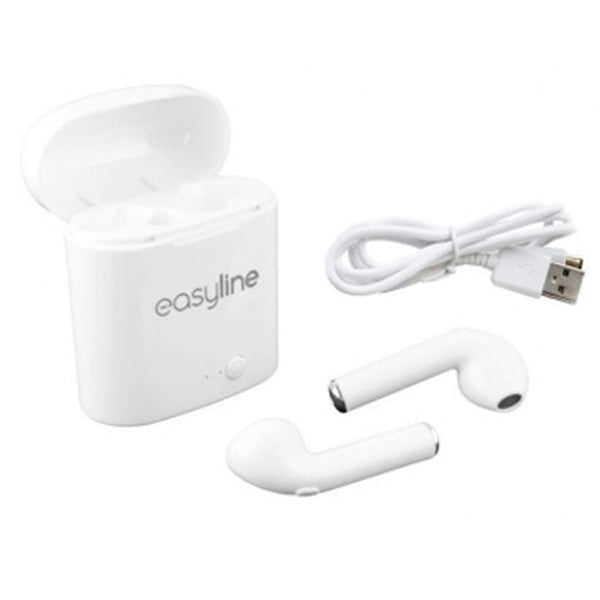 Audifono IN-EAR alambrico Easy Line viva Buds TWS 2hrs estuche bluetooth 5.0 modelo EL-995470 color Blanco