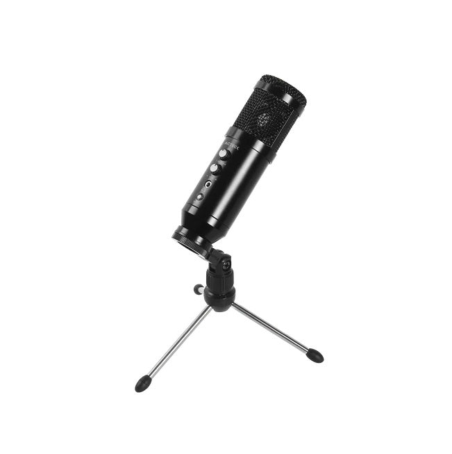 Microfono Acteck Devo Plus MC455 Negro USB C Condensador + Tripee + Filtros de sonido