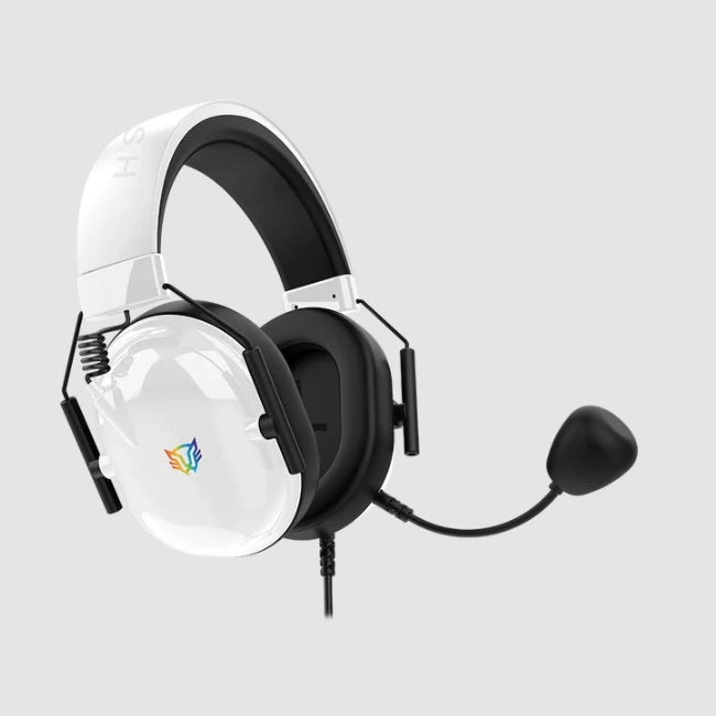 Audifonos Balam Rush Gamer Aviator Level HA757 Blanco Alámbricos Over Ear Bocinas 53 mm Microfono Fijo RGB + Conexión USB Legend