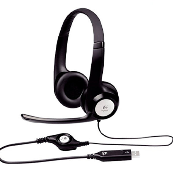 Audifono Diadema Logitech H390 alambricos USB negro con microfono control de audio