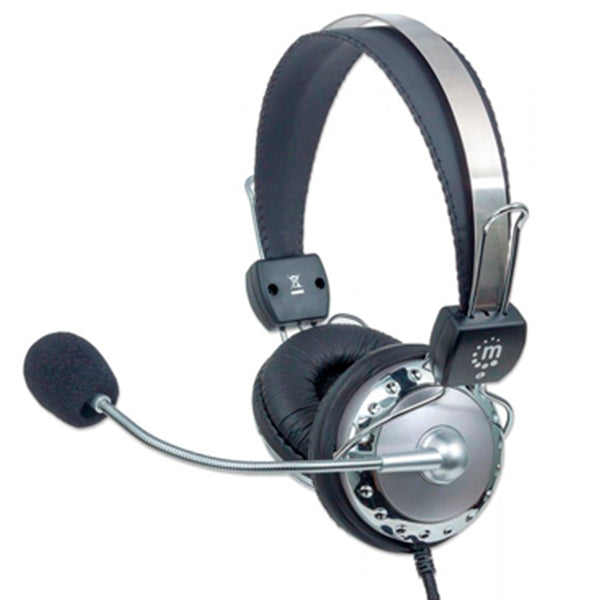 Audifonos Manhattan con microfono V3 color gris ligero 2