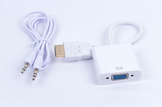 Convertidor Naceb HDMI a VGA con cable de audio modelo NA-0650N color Blanco