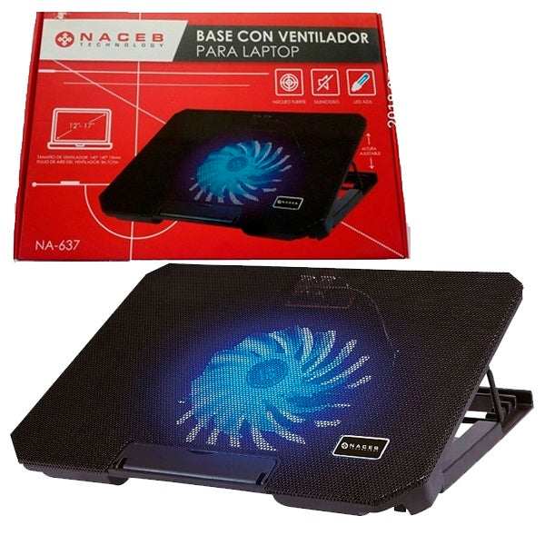Base enfriadora Naceb laptop 1 ventilador marca Naceb
