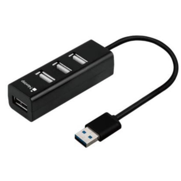 MINI HUB NEXTEP USB 2.0 ALTA VELOCIDAD 4 PUERTOS NEGRO NE-444