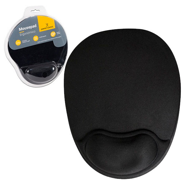 Mousepad Perfect Choice con descansa muñecas de gel 20x26cm grosor 2mm modelo PC-041078 color Negro