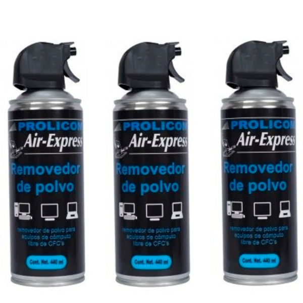 Aire comprimido Prolicom 440ml paquete con 3piezas removedor de polvo