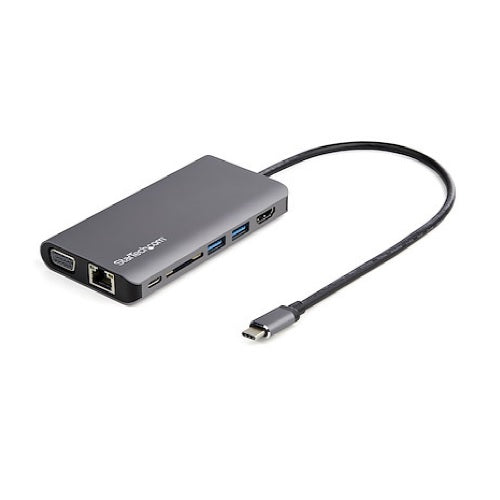 Mini Docking Station Startech Tipo C puertos USB-C PD/USB-A/Lector de Tarjetas SD/ USB-C con HDMI 4K 30Hz o VGA 1080p Modelo DKT30CHVAUSP
