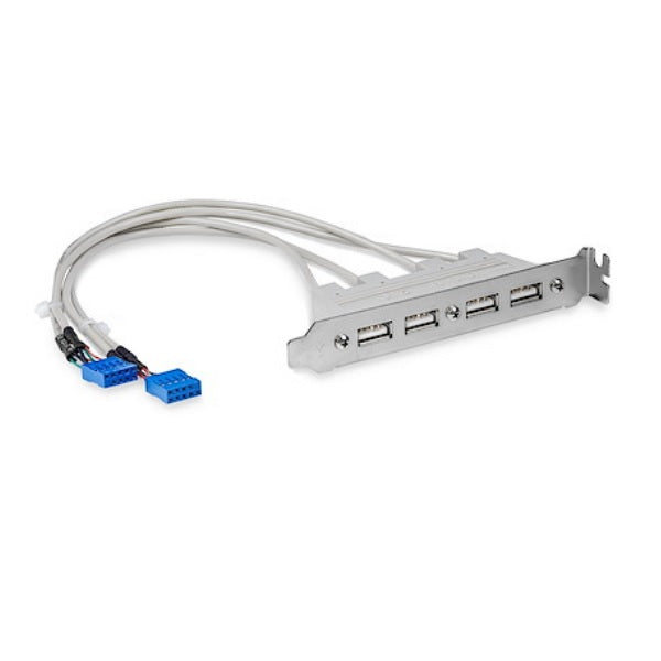 CABEZAL STARTECH BRACKET DE 4 PUERTOS DE 2.0 CON CONEXION A PLACA BASE 2X IDC10