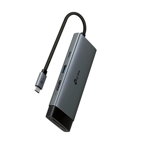Hub TP-Link UH7021C 7-en-1 USB-C 1x HDMI 4K 60Hz 1x PD 100W 3x USB-A 5Gbps 1x SD y 1x microSD UHS-I hasta 200Mbps