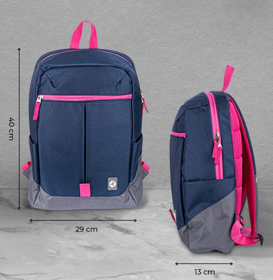 Mochila Techzone Rainbow para portatil 16p Azul c/gris y rosa Forro 100% Poliester 43 x 30 x 14 cm