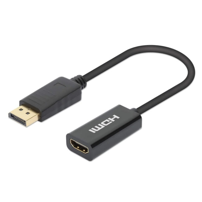 Adaptador Manhattan DisplayPort a HDMI 4K 60Hz Negro