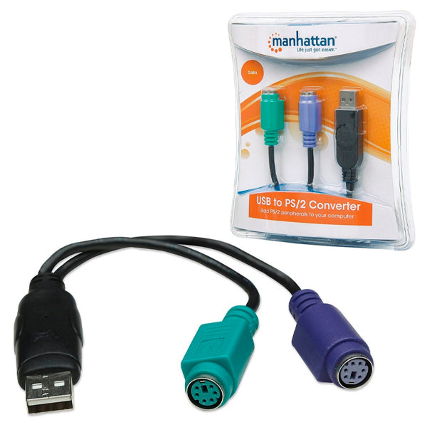 CONVERTIDOR USB A PS/2 (2PUERTOS) CAJA