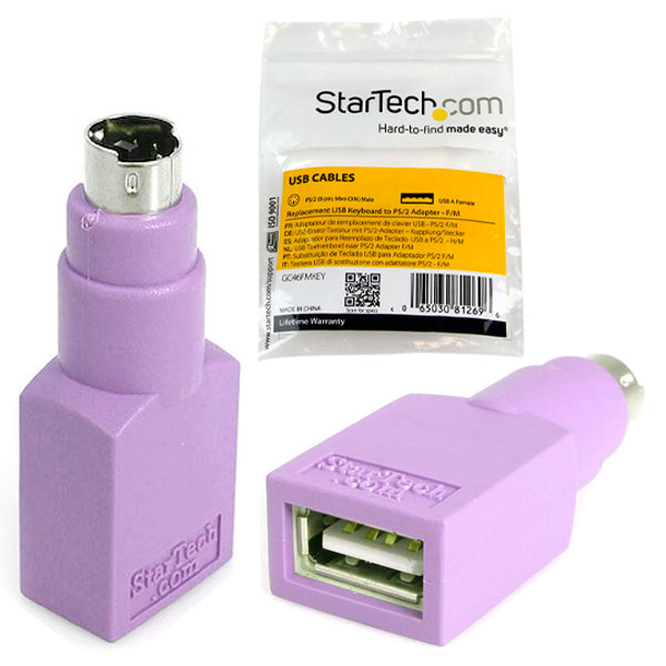 Adaptador Startech para teclado puerto PS/2 PS2 MiniDIN a Hembra USB Modelo GC46FMKEY