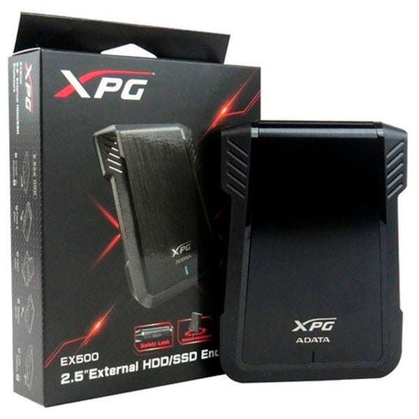 KIT P/CREAR HD 2.5 EXT ADATA NEGRO USB 3.0 EX500 // ENCLOSURE NEGRA XPG PARA DISCO DURO 2.5 O SSD 2.5 SIN TORNILLOS