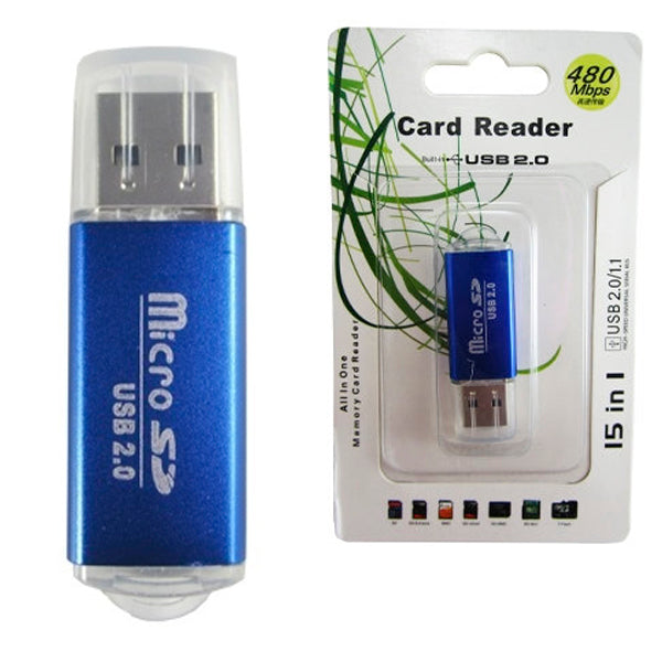 Lector Brobotix USB V2.0 microSD modelo 345673A color Azul metalico