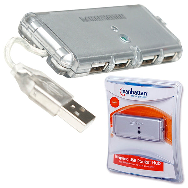 HUB Manhattan USB 4 puertos V2.0 compacto