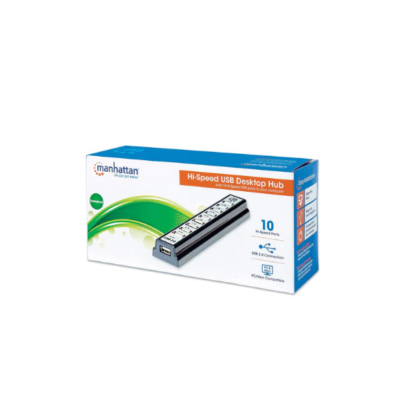 HUB Manhattan USB 2.0 10 puertos con fuente