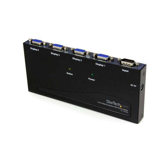 Duplicador Startech ST124PRO divisor de video VGA de 4 puertos 350MHz splitter multiplicador 4 salidas HD15 2048 x 1536 ancho de banda de video maximo 64.01 m