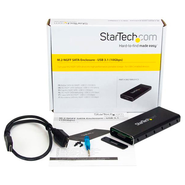 Gabinete StarTech Adaptador SSD M.2 a USB 3.1 Convertidor NGFF a USB-C