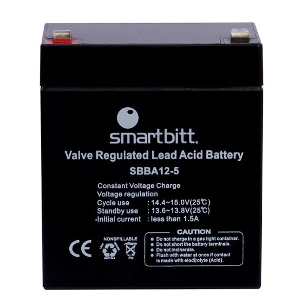 Batería Smartbitt SBBA12-5 sellada de repuesto para UPS 12V/5AH tecnología VRLA medidas 90x70x107mm
