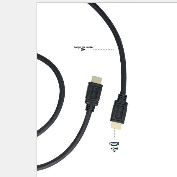 CABLE ACTECK HDMI A HDMI LINX PLUS 230 3M + HIGH SPEED 10.2GBPS + ARC + EHTERNET + CALIBRE 32 AWG 4K
