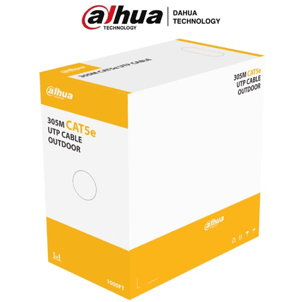 Bobina Dahua DH-PFM920-5EU de cable UTP para exterior Cat5e 305 m 100% cobre cumple con estandares ANSI/TIA 568-C.2 negro