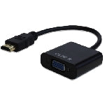 Convertidor Brobotix HDMI Macho A VGA Hembra modelo 110910N color Negro