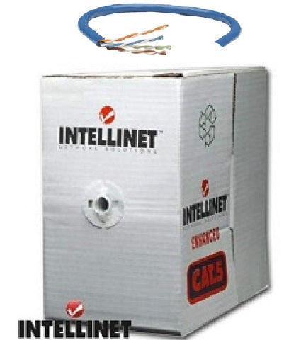 Bobina Intellinet CAT 5E UTP 305m solida azul