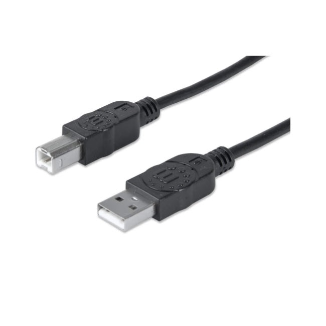Cable Manhattan para Impresora USB A a USB B 90cm Negro 480Mbps