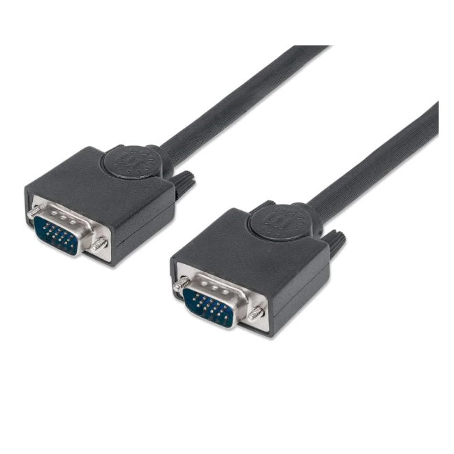 Cable Manhattan para Monitor VGA 1.8m Negro 8mm