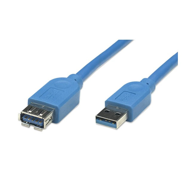 Cable Manhattan USB A de super velocidad 3.2 Azul 5Gbps