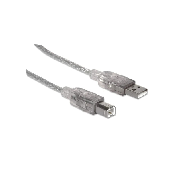 CABLE MANHATTAN PARA IMPRESORA USB A-B 3M PLATA
