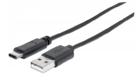 Cable Manhattan USB-C V2.0 C-A 1M Negro 480Mbps