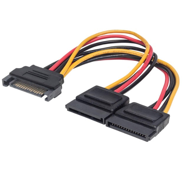Cable Manhattan de Energia Interno 15pines SATA a 2x 15pines SATA tipo Y